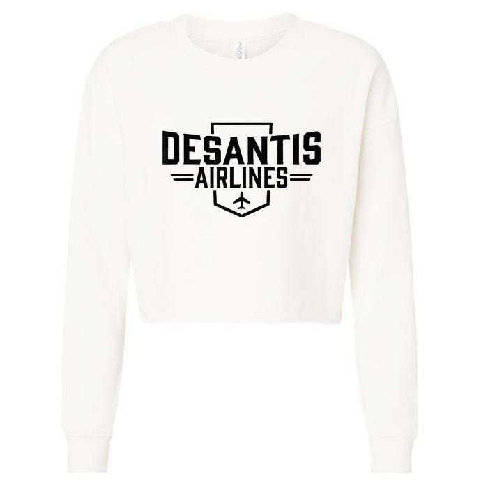 Desantis Airlines Funny Political Meme Ron Desantis Cropped Pullover Crew