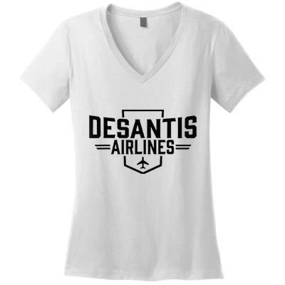 Desantis Airlines Funny Political Meme Ron Desantis Women's V-Neck T-Shirt