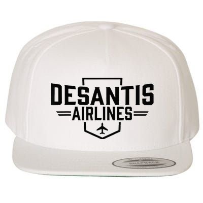 Desantis Airlines Funny Political Meme Ron Desantis Wool Snapback Cap