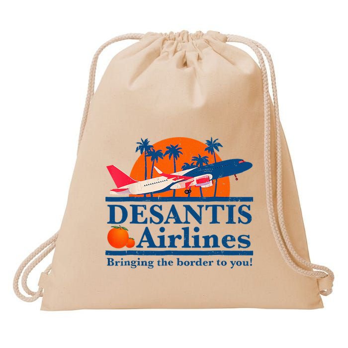 Desantis Airlines Funny Political Meme Ron Desantis Governor Drawstring Bag