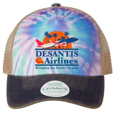 Desantis Airlines Funny Political Meme Ron Desantis Governor Legacy Tie Dye Trucker Hat