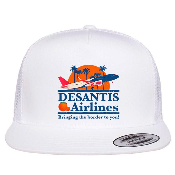 Desantis Airlines Funny Political Meme Ron Desantis Governor Flat Bill Trucker Hat