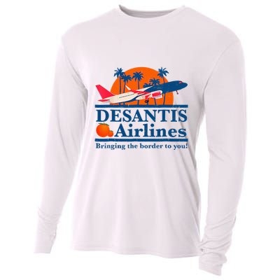 Desantis Airlines Funny Political Meme Ron Desantis Governor Cooling Performance Long Sleeve Crew