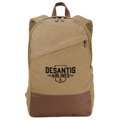 DeSantis Airlines Funny Political Meme Ron DeSantis Cotton Canvas Backpack