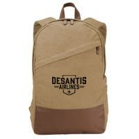 DeSantis Airlines Funny Political Meme Ron DeSantis Cotton Canvas Backpack