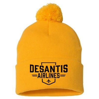 DeSantis Airlines Funny Political Meme Ron DeSantis Pom Pom 12in Knit Beanie