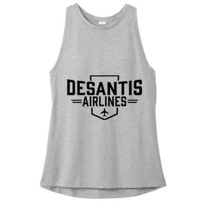 DeSantis Airlines Funny Political Meme Ron DeSantis Ladies PosiCharge Tri-Blend Wicking Tank