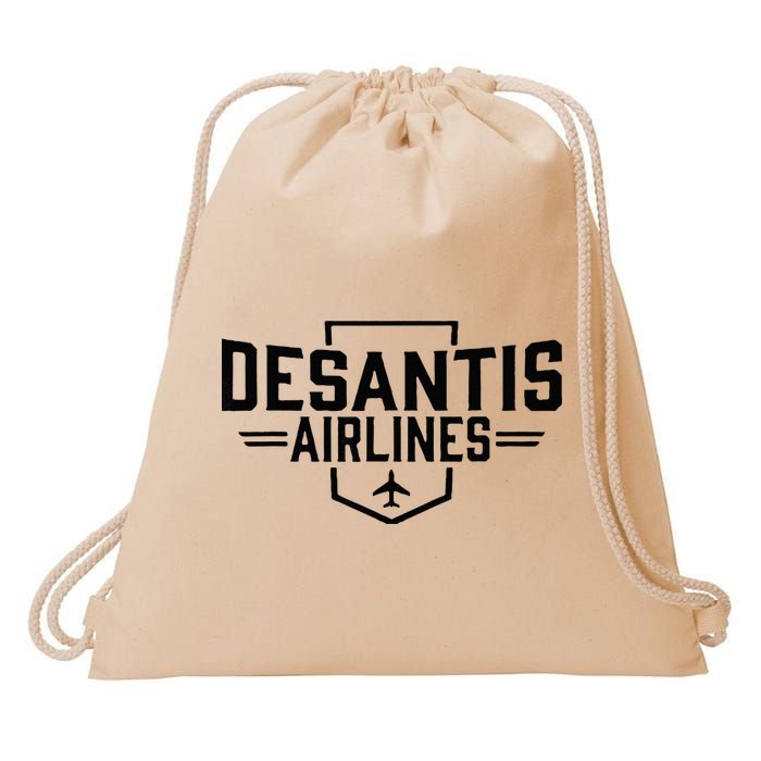 DeSantis Airlines Funny Political Meme Ron DeSantis Drawstring Bag