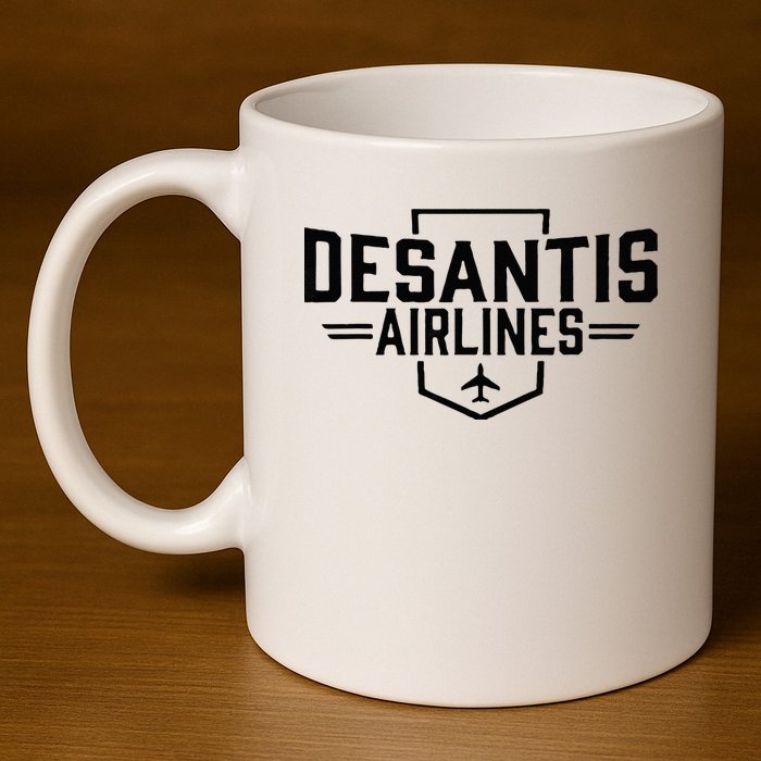 DeSantis Airlines Funny Political Meme Ron DeSantis 11oz C Handle Ceramic Mug