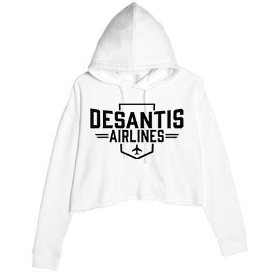 DeSantis Airlines Funny Political Meme Ron DeSantis Crop Fleece Hoodie