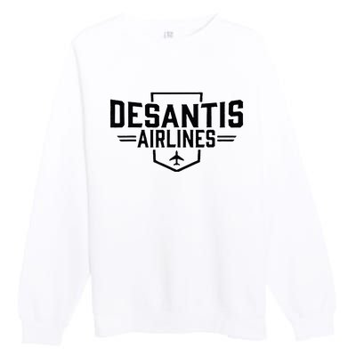 DeSantis Airlines Funny Political Meme Ron DeSantis Premium Crewneck Sweatshirt