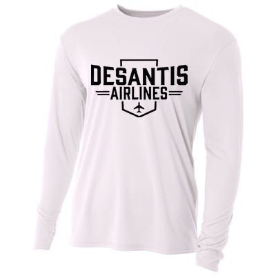 DeSantis Airlines Funny Political Meme Ron DeSantis Cooling Performance Long Sleeve Crew