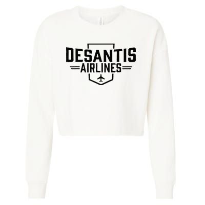 DeSantis Airlines Funny Political Meme Ron DeSantis Cropped Pullover Crew