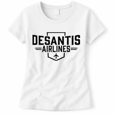 DeSantis Airlines Funny Political Meme Ron DeSantis Womens T-Shirt