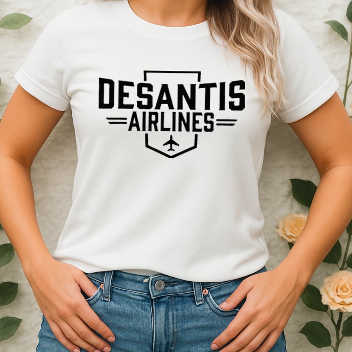 DeSantis Airlines Funny Political Meme Ron DeSantis Womens T-Shirt