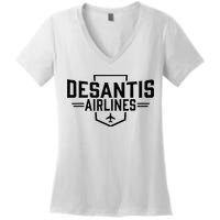 DeSantis Airlines Funny Political Meme Ron DeSantis Women's V-Neck T-Shirt
