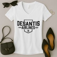 DeSantis Airlines Funny Political Meme Ron DeSantis Women's V-Neck T-Shirt