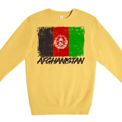 Distressed Afghanistan Flag Premium Crewneck Sweatshirt