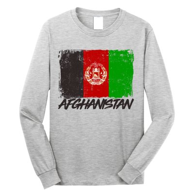 Distressed Afghanistan Flag Long Sleeve Shirt