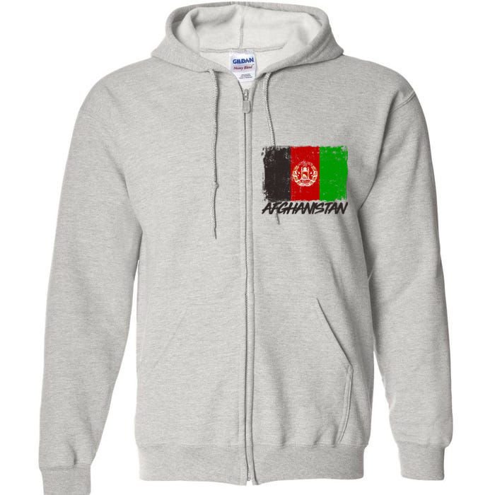 Distressed Afghanistan Flag Full Zip Hoodie