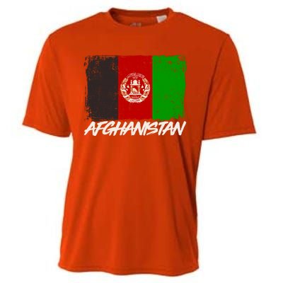 Distressed Afghanistan Flag Cooling Performance Crew T-Shirt