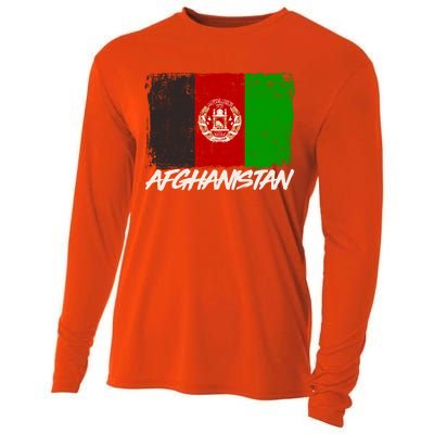 Distressed Afghanistan Flag Cooling Performance Long Sleeve Crew