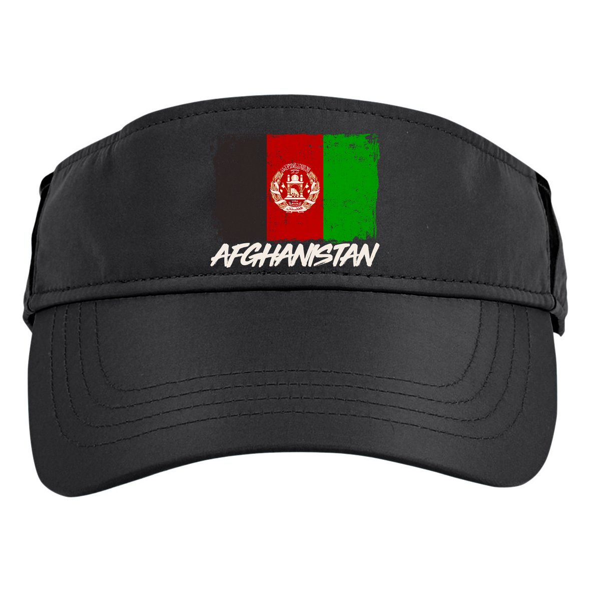Distressed Afghanistan Flag Adult Drive Performance Visor
