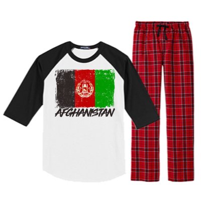 Distressed Afghanistan Flag Raglan Sleeve Pajama Set