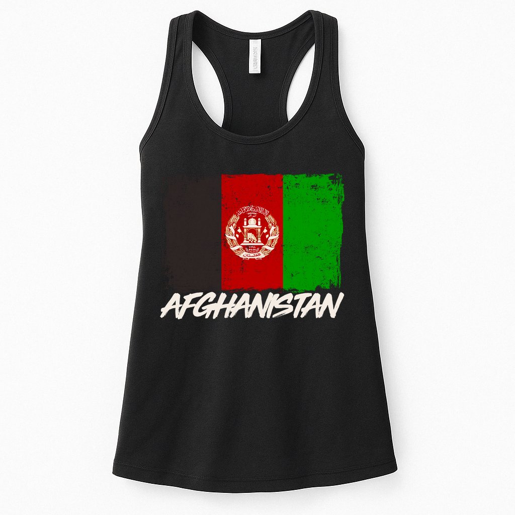 Distressed Afghanistan Flag Womens Tank Top