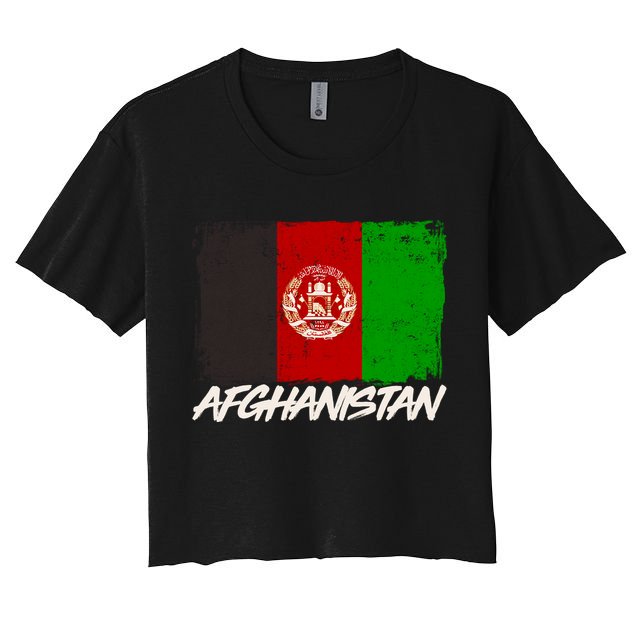 Distressed Afghanistan Flag Crop Top