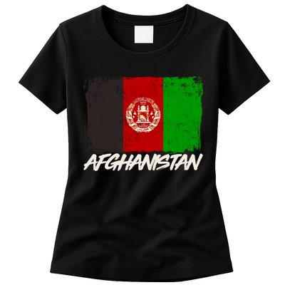 Distressed Afghanistan Flag Womens T-Shirt