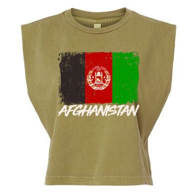 Distressed Afghanistan Flag Garment-Dyed Women's Muscle Tee