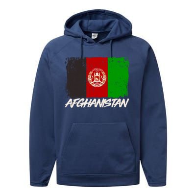 Distressed Afghanistan Flag Performance Fleece Hoodie