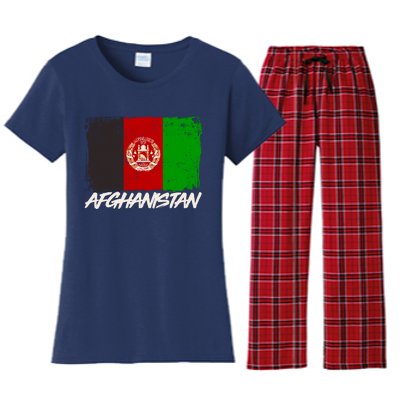 Distressed Afghanistan Flag Women's Flannel Pajama Set