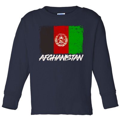 Distressed Afghanistan Flag Toddler Long Sleeve Shirt