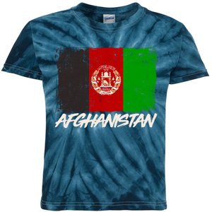 Distressed Afghanistan Flag Kids Tie-Dye T-Shirt