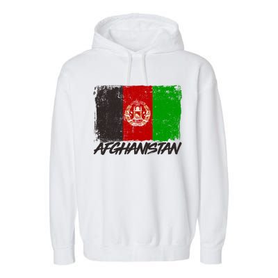 Distressed Afghanistan Flag Garment-Dyed Fleece Hoodie