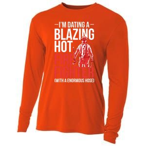 Dating A Firefighter Friend Wife Gift Cooling Performance Long Sleeve Crew