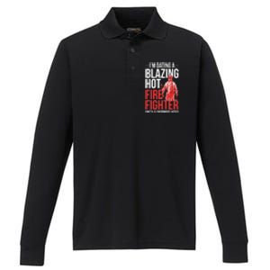 Dating A Firefighter Friend Wife Gift Performance Long Sleeve Polo