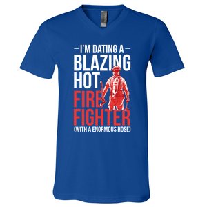 Dating A Firefighter Friend Wife Gift V-Neck T-Shirt