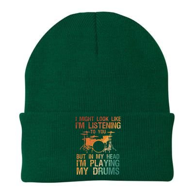 Drummer Art For Women Drum Player Knit Cap Winter Beanie