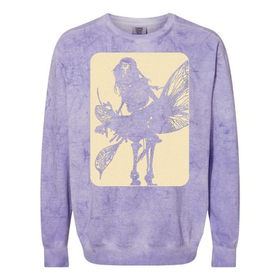 Dark Art Fairycore Butterfly Skeleton Colorblast Crewneck Sweatshirt