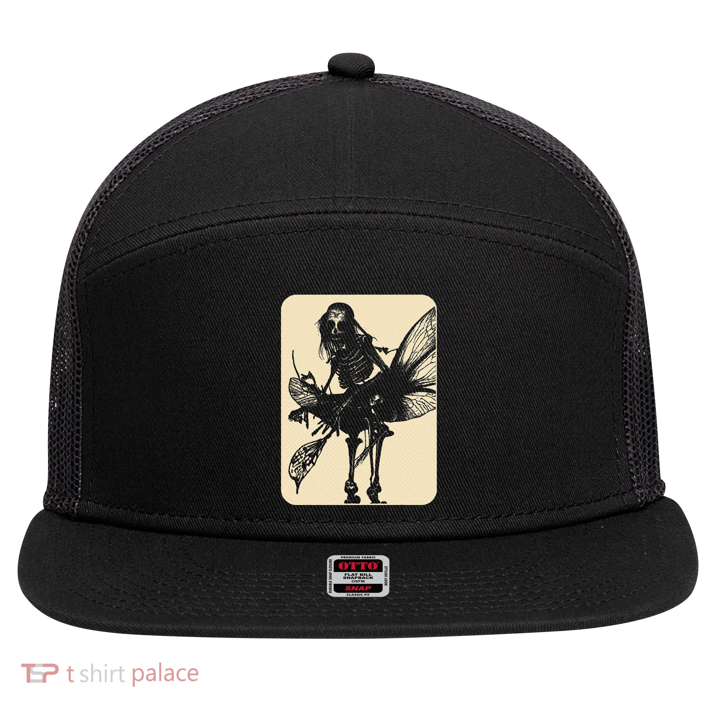 Dark Art Fairycore Butterfly Skeleton 7 Panel Mesh Trucker Snapback Hat