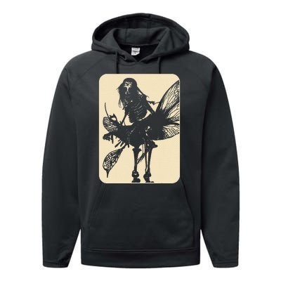 Dark Art Fairycore Butterfly Skeleton Performance Fleece Hoodie