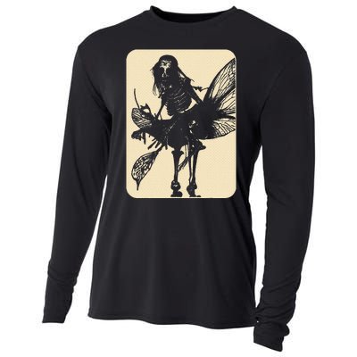 Dark Art Fairycore Butterfly Skeleton Cooling Performance Long Sleeve Crew