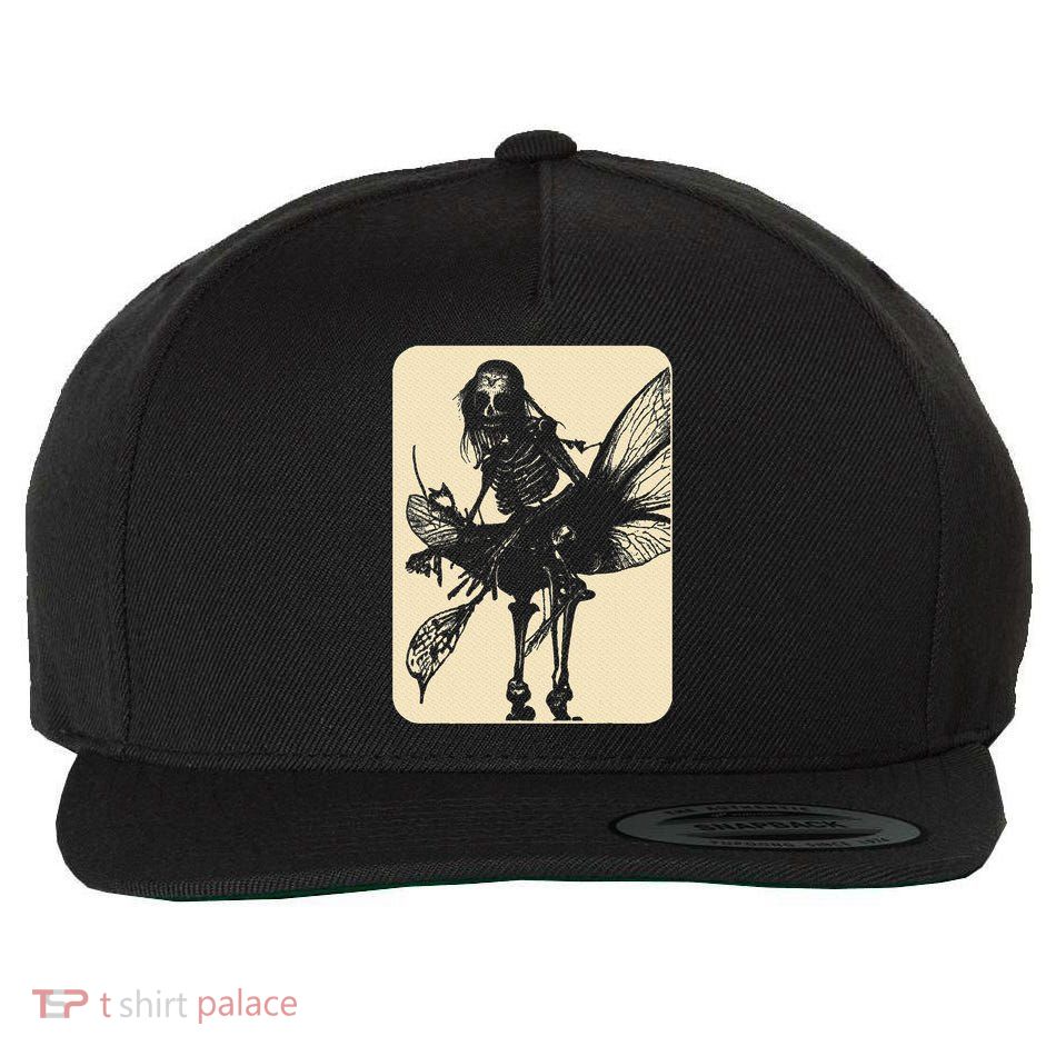 Dark Art Fairycore Butterfly Skeleton Wool Snapback Cap
