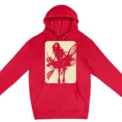 Dark Art Fairycore Butterfly Skeleton Premium Pullover Hoodie