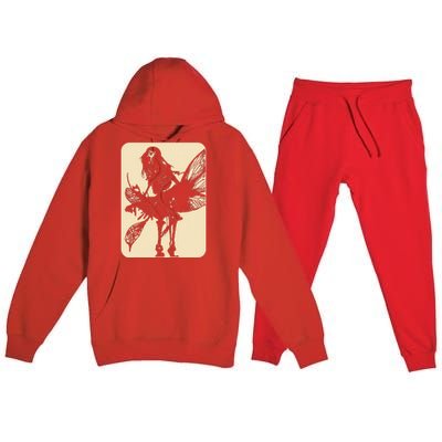 Dark Art Fairycore Butterfly Skeleton Premium Hooded Sweatsuit Set