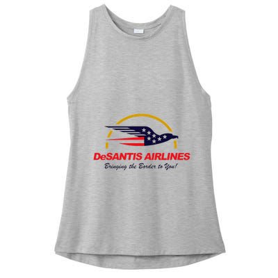 Desantis Airlines Funny Political Meme Ron Desantis Ladies PosiCharge Tri-Blend Wicking Tank