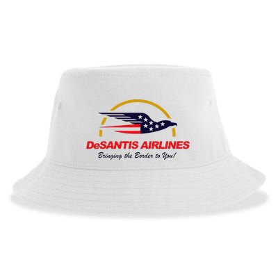 Desantis Airlines Funny Political Meme Ron Desantis Sustainable Bucket Hat